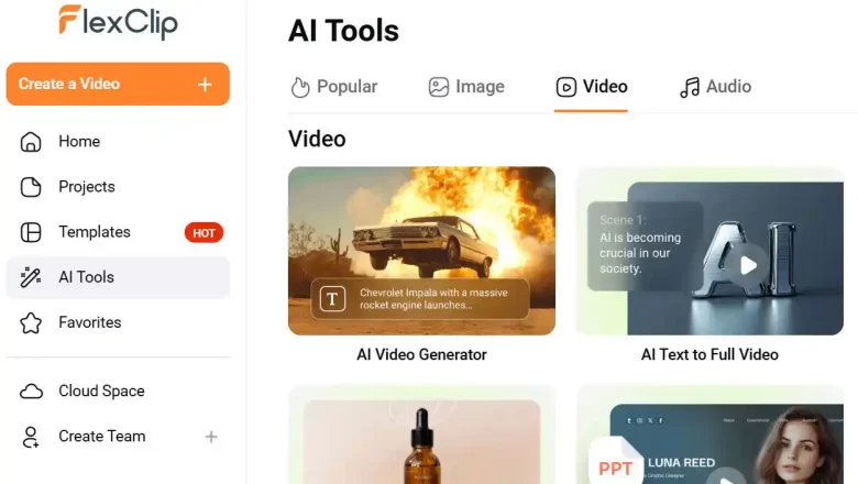 FlexClip استخدم الذكاء الاصطناعي للمونتاج مع التحديث الجديد