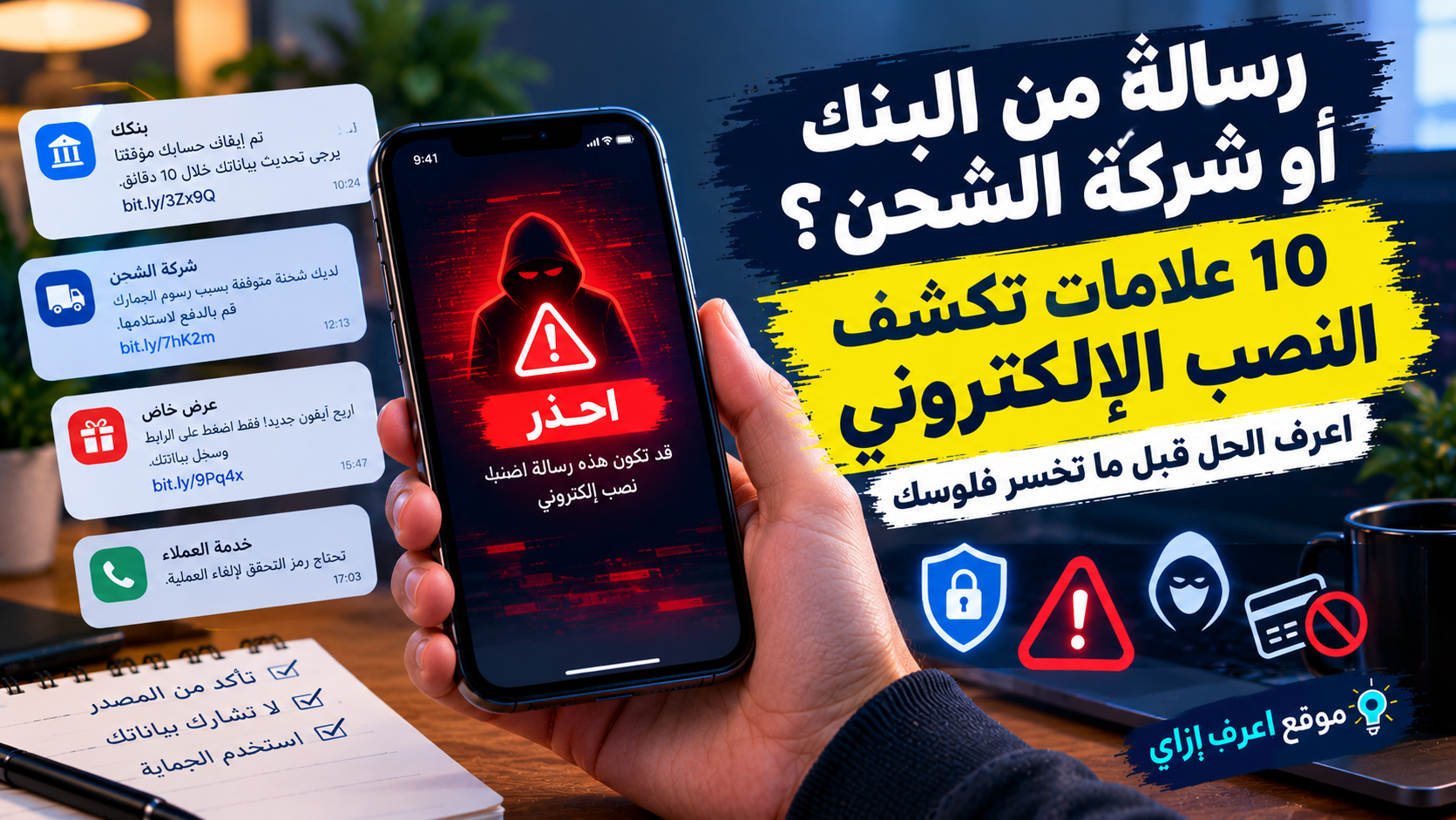 رسالة من البنك أو شركة الشحن؟ 10 علامات تكشف النصب الإلكتروني