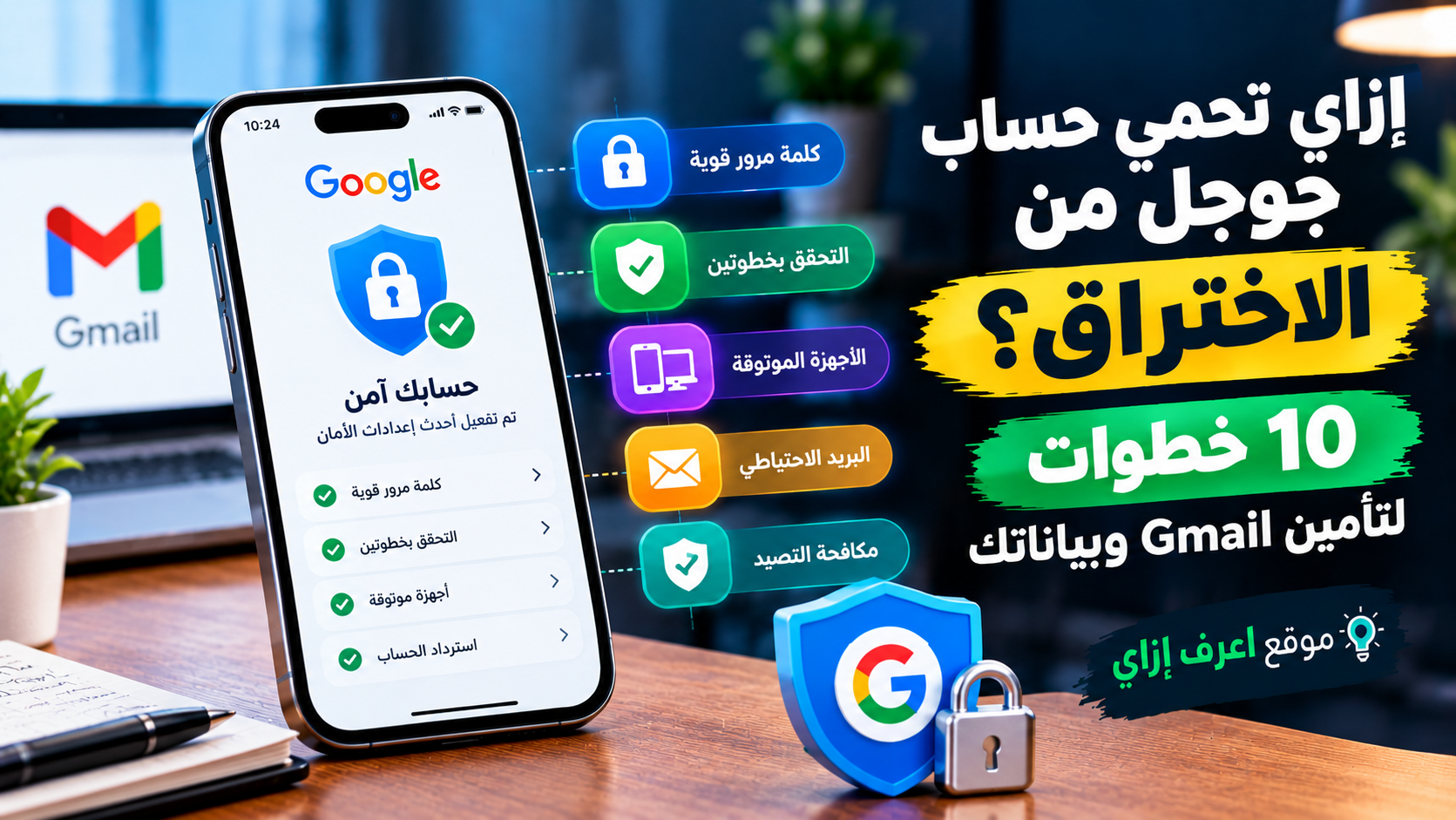 إزاي تحمي حساب جوجل من الاختراق؟ 10 خطوات لتأمين Gmail وبياناتك
